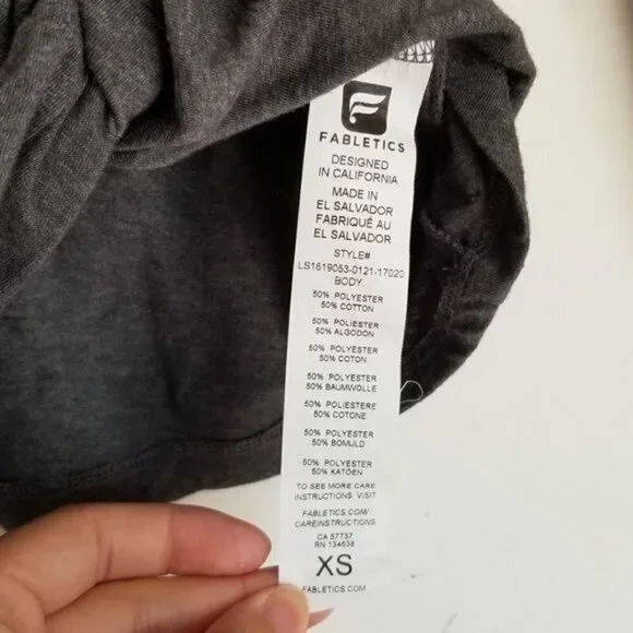 FABLETICS Active Workout HERA Gray Twist Front Long Sleeve Top Shirt Size XS - Picture 6 of 6